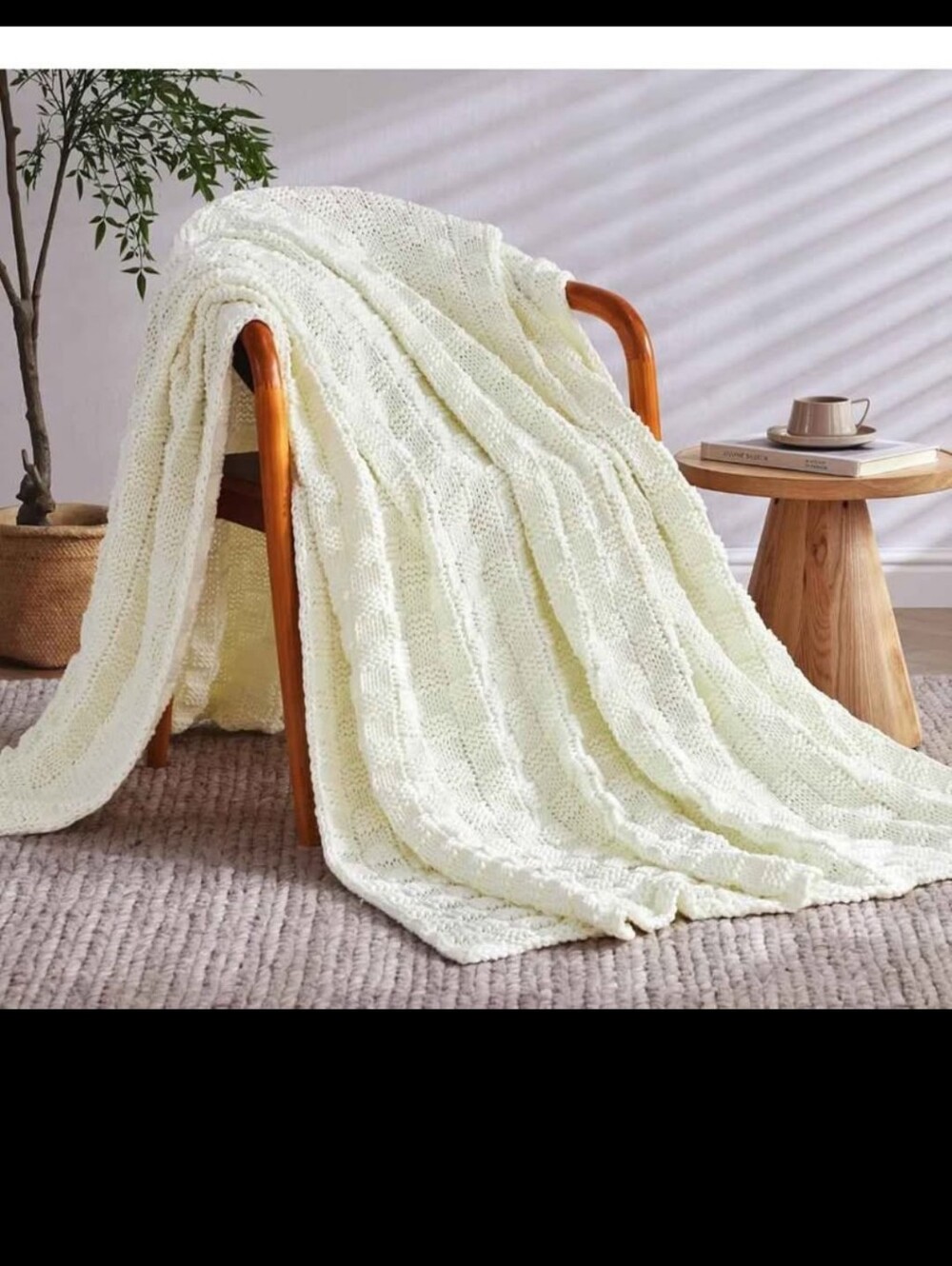 Knitted Weighted Blanket for Adult, No Beads Heavy Blanket 48” x 72''